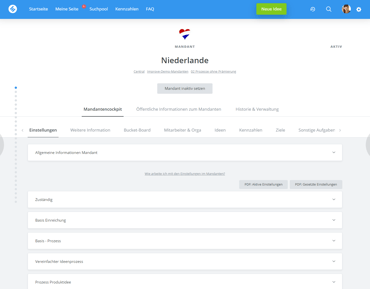 Mandanteneinstellungen